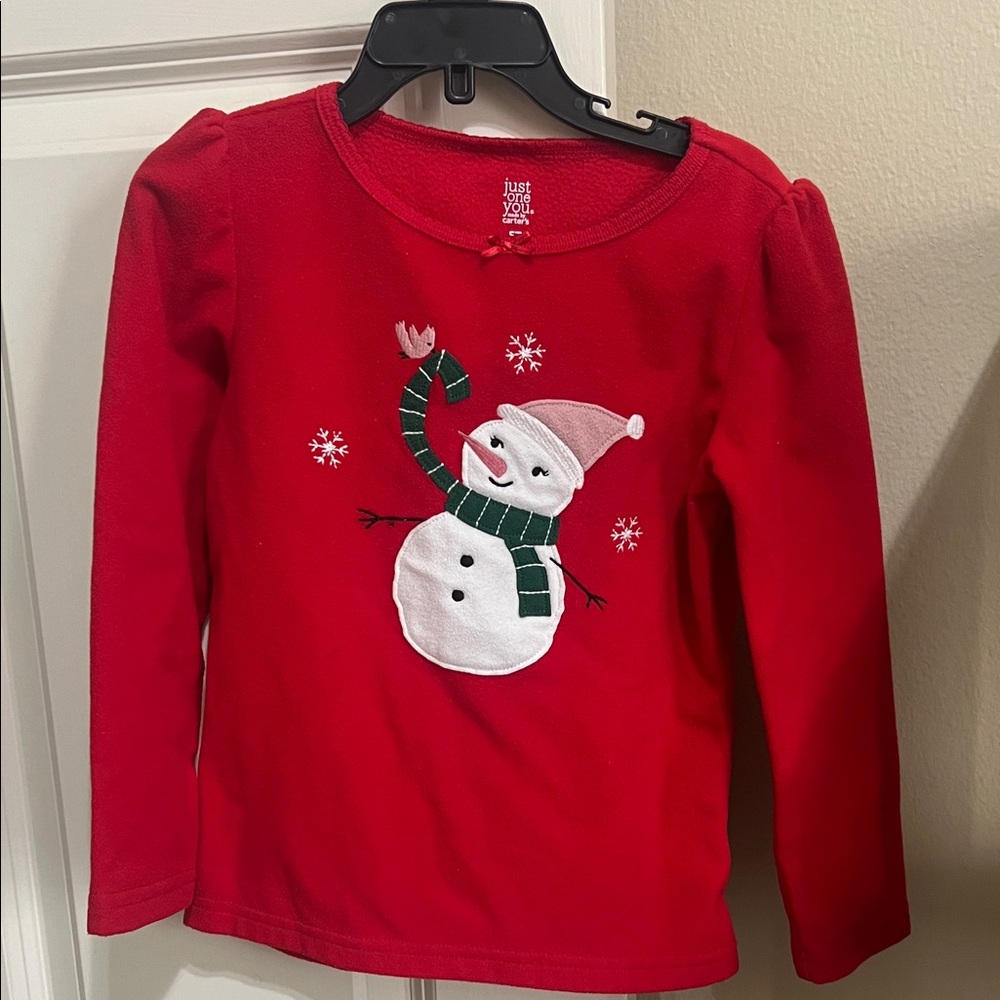 Carter's Red Snowman Long Sleeve Tee